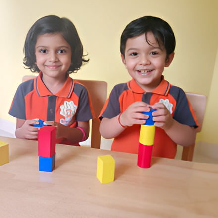 Children playing with blocks